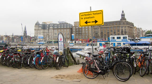 Wrongly parked bikes used to be a common sight in Dutch cities. Photo © Holland-Cycling.com