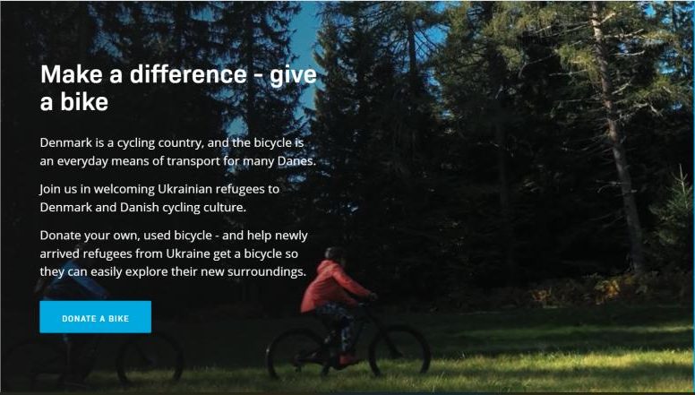 Denmark launches scheme to donate bikes to Ukrainian refugees